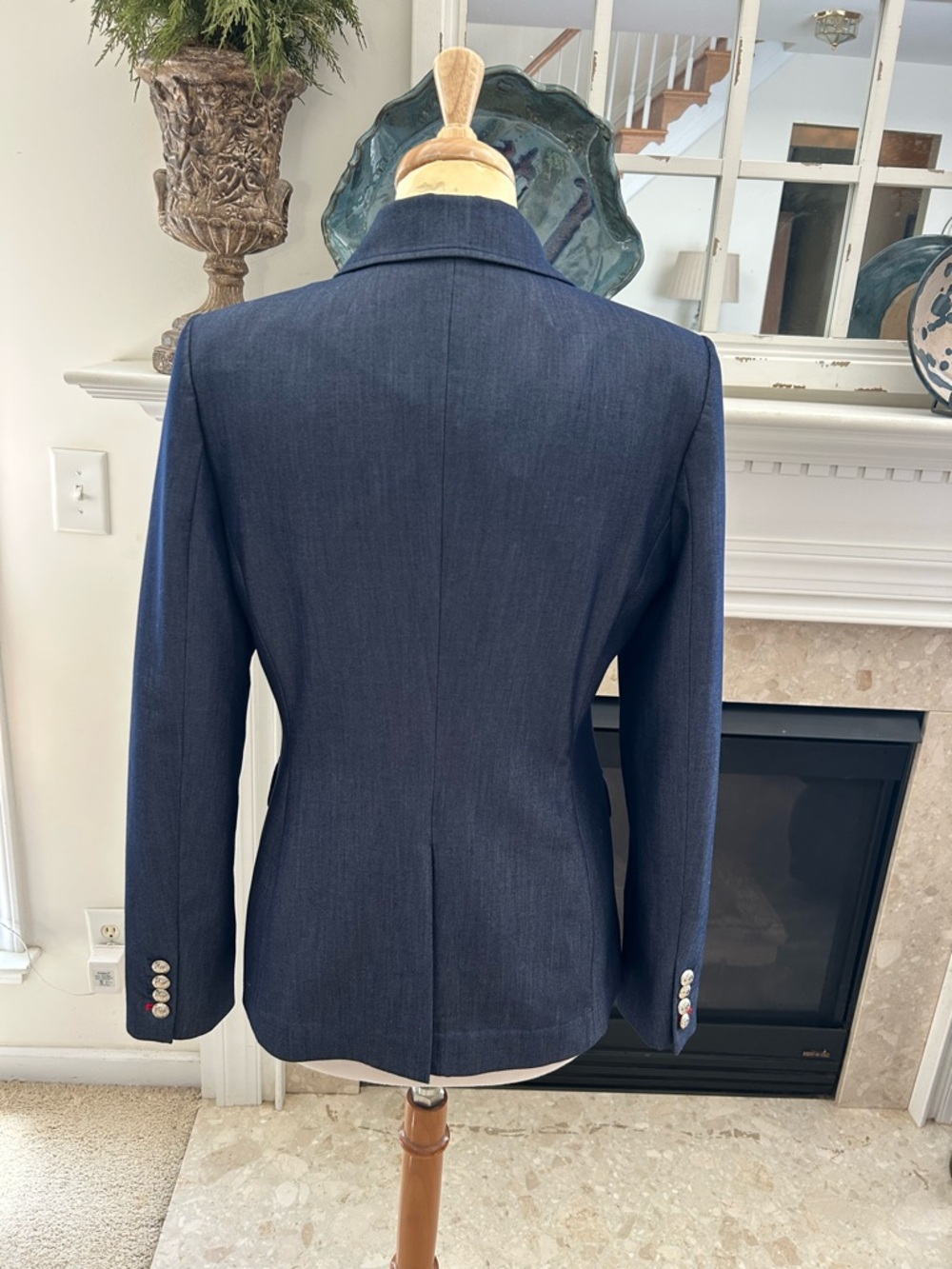 Tommy Hilfiger Navy Embroidered Crest Blazer - Picture 7 of 10